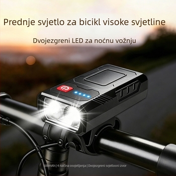 USB-C punjivo prednje svjetlo za bicikl – noćna vožnja, vožnja na otvorenom i brdski bicikl s indikatorom trajanja baterije