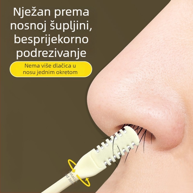 Dvostrani trimer za nosne dlačice, ručni alat za čišćenje nosnih otvora, male škare za uklanjanje nosnih dlačica