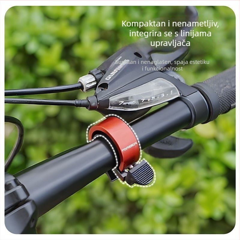 Zvono za bicikl od aluminijske legure, s nevidljivim lijevim montažom, za planinske i cestovne bicikle, universalno zvono