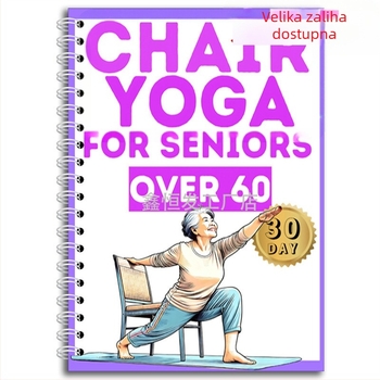Vodič joge na stolici za starije osobe i dnevnik izazova joge