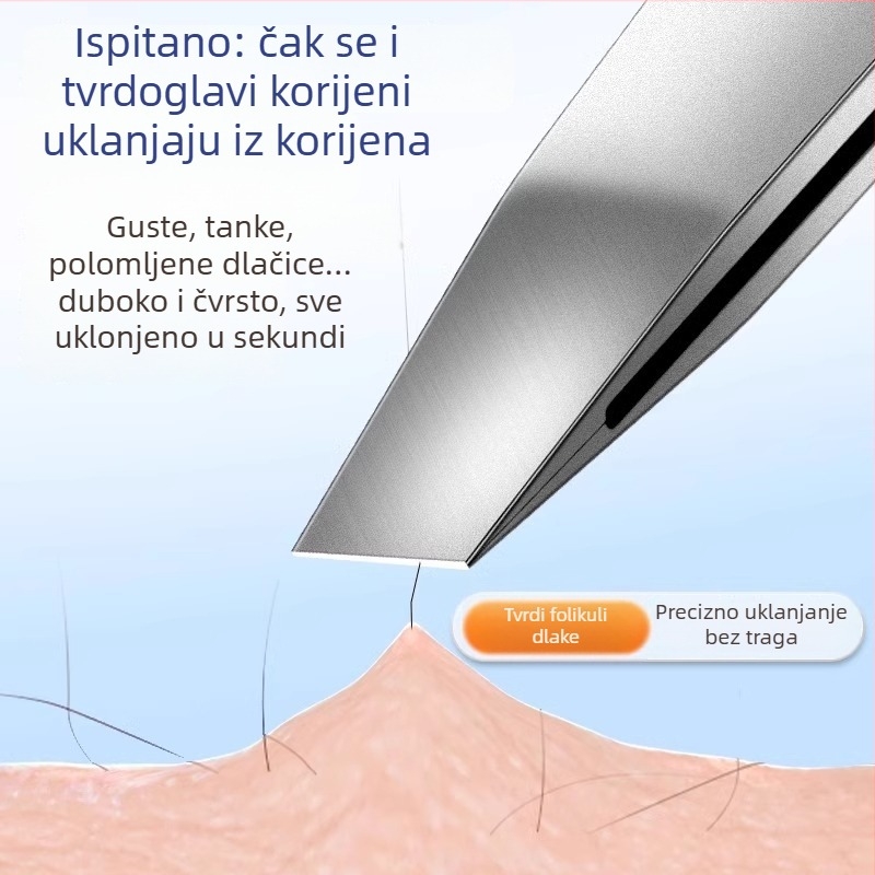 Bez magnetski klip za obrve s preciznim pincetama, mala kliješta za uklanjanje dlačica na obrvama, bradi i nosu