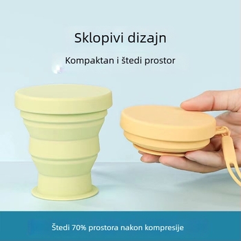 Sklopiva silikonska čaša za vodu – prenosna za putovanja i kampiranje