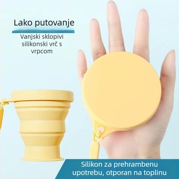 Sklopiva silikonska čaša za vodu – prenosna za putovanja i kampiranje