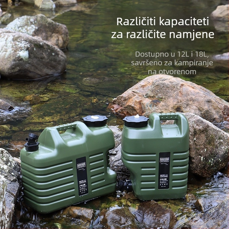 Vanjska posuda za vodu s hranom kvalitetom, 12L/18L, prijenosna za kampiranje i automobil