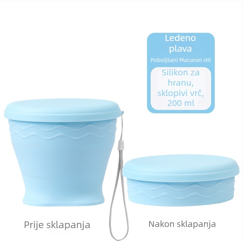 Silikonska čaša za vodu, prehrambene kvalitete, sklopiva, prijenosna, otporna na visoke temperature, za vanjsku upotrebu, putovanja i ispiranje usta