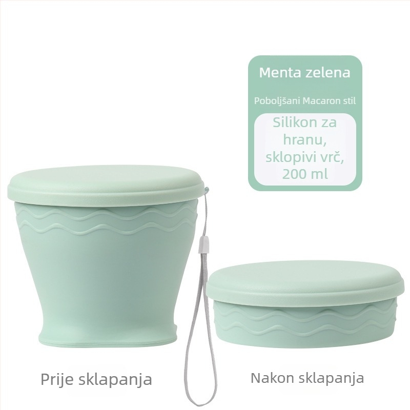 Silikonska čaša za vodu, prehrambene kvalitete, sklopiva, prijenosna, otporna na visoke temperature, za vanjsku upotrebu, putovanja i ispiranje usta