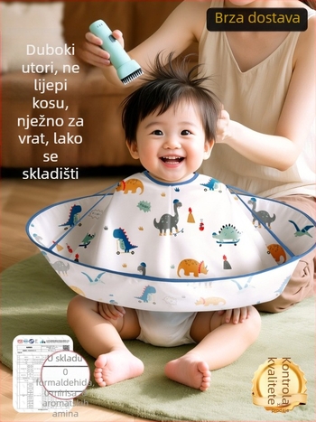 Dječja kapica za šišanje kose, ne lijepi se za kosu, alat za šišanje, dječja pregača