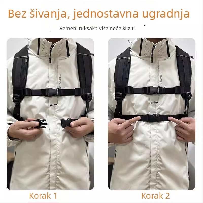 Protuklizni prsni remen s kopčom za ruksak, univerzalno za djecu i odrasle