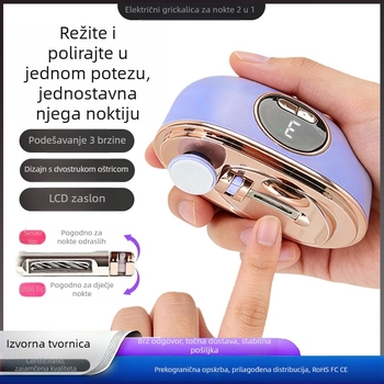 Električni pilnik za nokte za dojenčad i djecu, sustav protiv zadržavanja, dvostruko namijenjena brusilica za nokte ruku i nogu, potpuno automatsko kliješte za odrasle i djecu