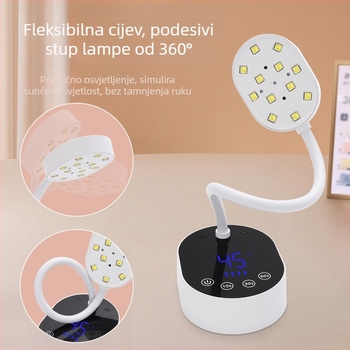 Lampa za fototerapiju noktiju, stolni UV uređaj za sušenje gela za nokte s inteligentnim senzorom i pohranom energije, brzo sušenje