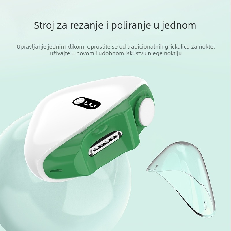2-u-1 električni pilnik za nokte za djecu i odrasle, automatski sustav protiv zapinjanja i brušenje, integrirani alat za manikuru