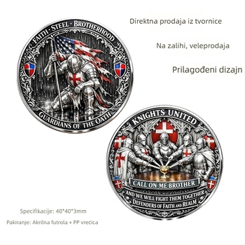 Američki vojni novčić – Spomen novčić Legije križara, Novčić viteza, Vojnik na koljenu (preko granice)