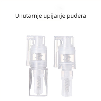 Mini bočica za sprej praha, 8 ml, s dugim izlazom i pritisknim poklopom – za talk, medicinski prah i puder