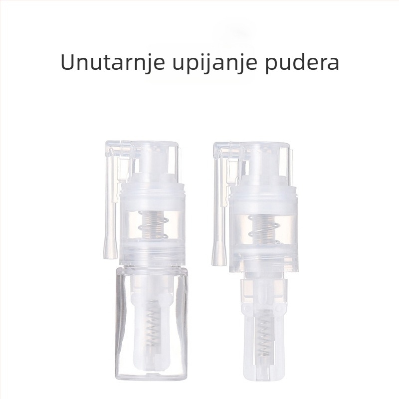 Mini bočica za sprej praha, 8 ml, s dugim izlazom i pritisknim poklopom – za talk, medicinski prah i puder