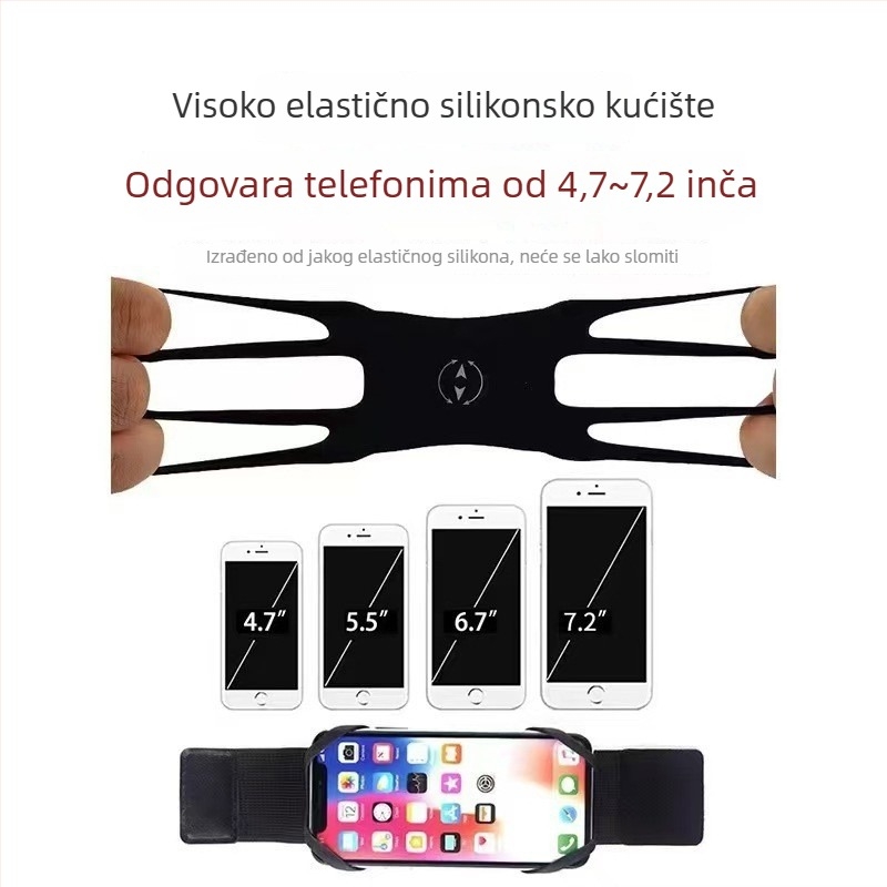 360° okretni držač za telefon za vozače s elastičnim zglobom i odvojivom narukvicom za navigaciju