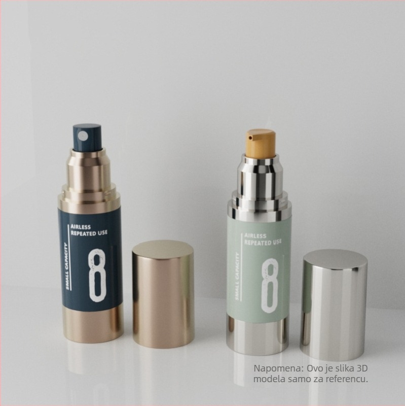 15–50 ml vakuumska bočica za doziranje losiona, elektroplatinirano prozirno ravno okruglo boca s finim raspršivanjem za toner i esenciju