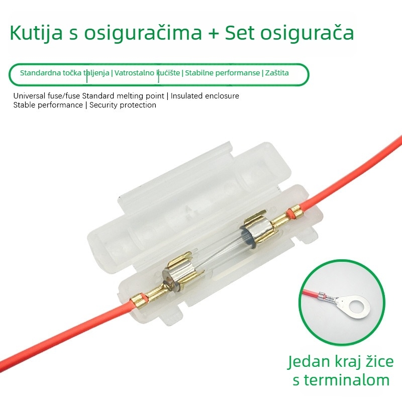 Kutija osigurača s kabelima za električne bicikle, motocikle i skutere – zaštita kruga 250V