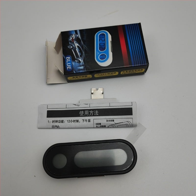 Automobilski elektronički sat s osvijetljenim LCD termometrom, mini samoljepljiv