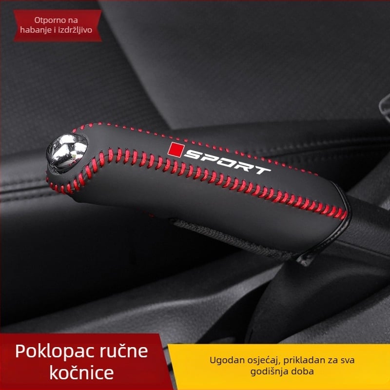 Pokrov ručne kočnice od prave kože, protuklizni dizajn, pokrov mjenjača i zaštitni pokrov od prašine – unutrašnji dodaci automobila