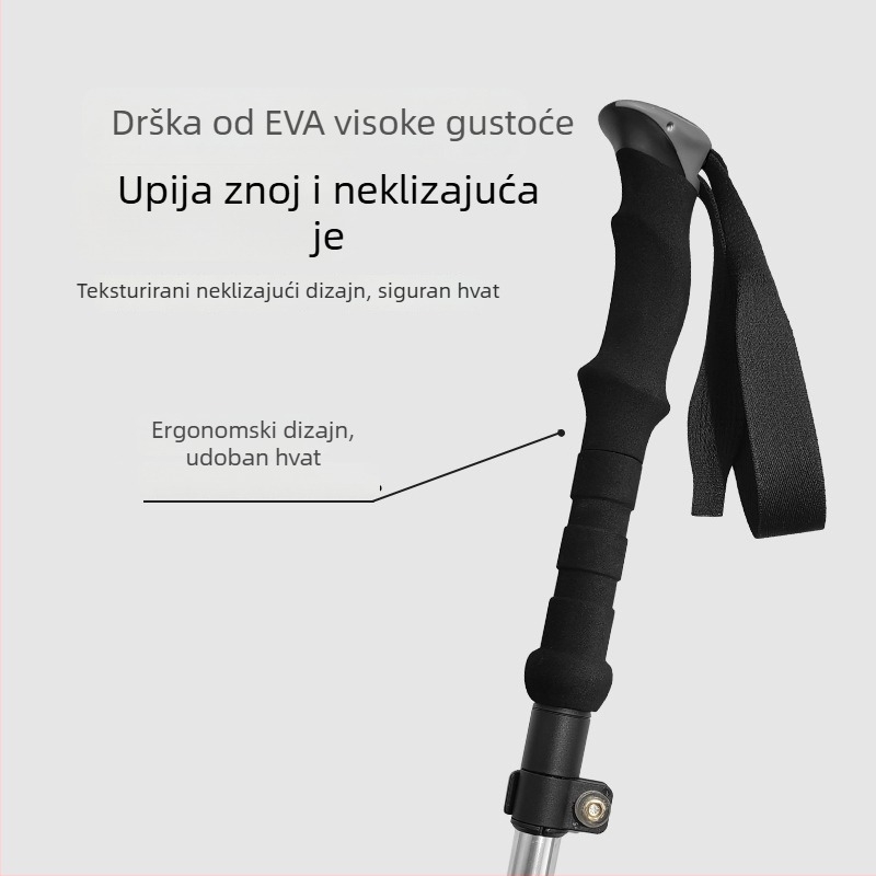 Newcaso sklopiva trekking štapa, 7075 aluminijska legura, ultra lagana, petodijelna s kugličnim zaključavanjem