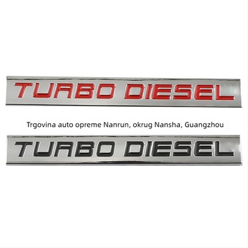 Turbo dizelska auto naljepnica, logotip turbomotora, modificirani automobilni grb