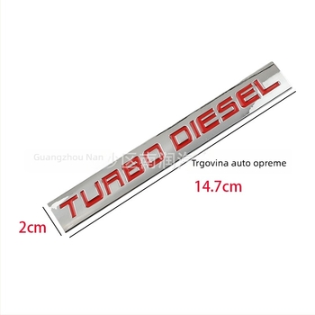 Turbo dizelska auto naljepnica, logotip turbomotora, modificirani automobilni grb