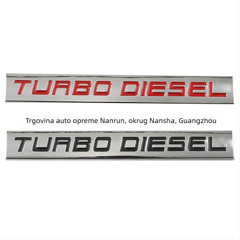 Turbo dizelska auto naljepnica, logotip turbomotora, modificirani automobilni grb