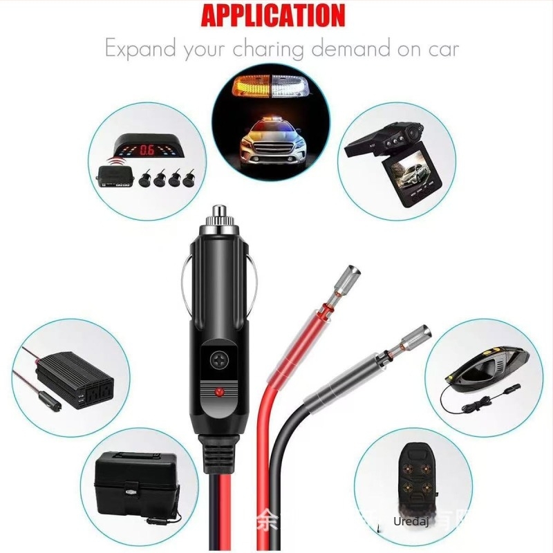 30 cm produžni kabel za automobilsku utičnicu za upaljač, američki tip, s kuglastim vrhom na kraju