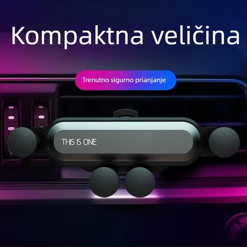 Držač za telefon u automobilu s gravitacijskim pričvršćivanjem na otvor za ventilaciju, produživa i deformabilna podrška.