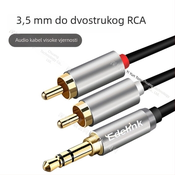 RCA audio kabel, 2 para, duljine 20 m, zlatni konektori, OFC bakar