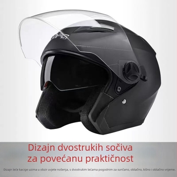 DFG kaciga za električno vozilo za muškarce i žene, zimska toplina, anti-fog, sve sezone, polukaciga s dvostrukim vizirom