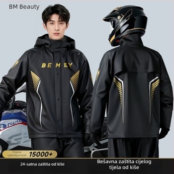 Be Beautiful Set kišnih odjeća za motocikliste – unisex, dvodjelni komplet, potpuno vodootporna zaštita za odrasle