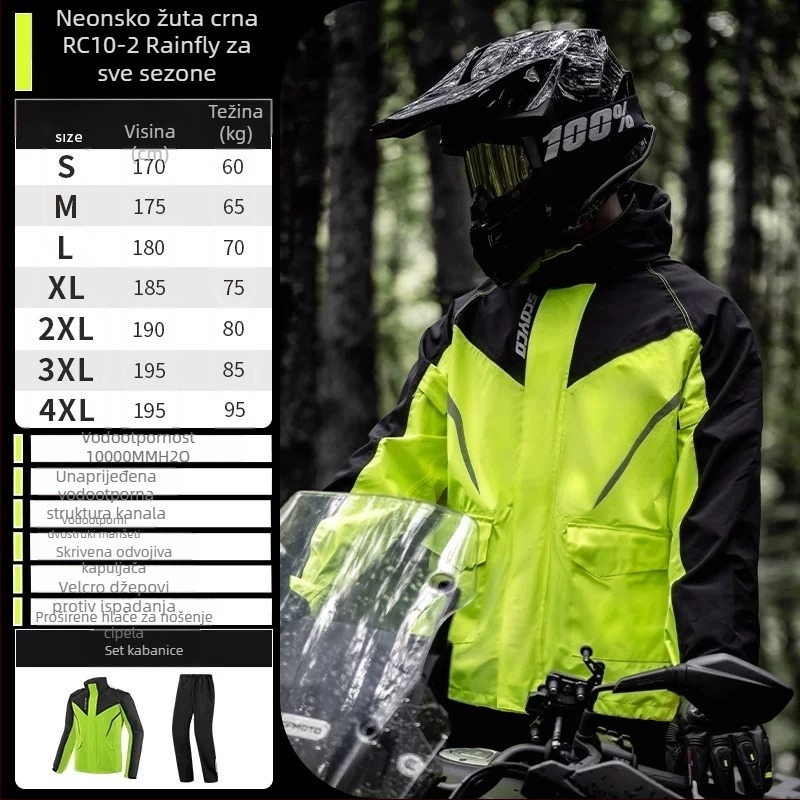 Vodootporni set jakne i hlača za off-road planinarenje i vožnju motociklom, unisex