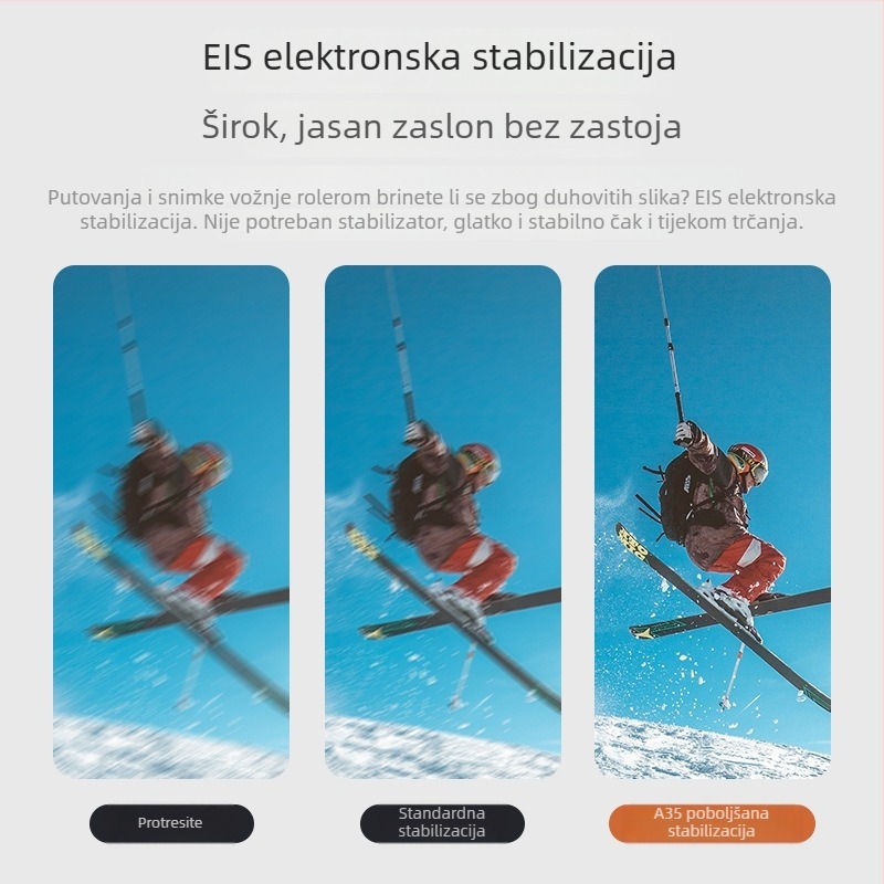 4K akcijska kamera s elektroničkom stabilizacijom slike, vodootporna, Wi-Fi, daljinsko upravljanje putem pametnog telefona, 64GB
