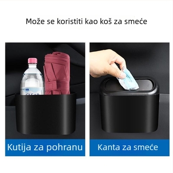 Kanta za smeće u automobilu s preklopnim poklopcem, mini kutija za pohranu za vješanje na bočna vrata vozila