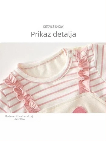 Bebin ljetni romper s kratkim rukavima, sladak princes stil, lagana pamuk, za novorođenčad 0–12 mjeseci