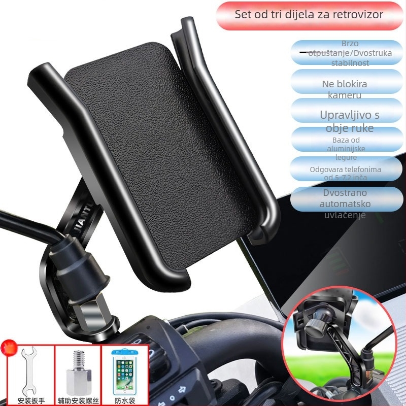 Držač za telefon na upravljaču za motocikl, električno vozilo, bicikl i planinski bicikl, vodootporan
