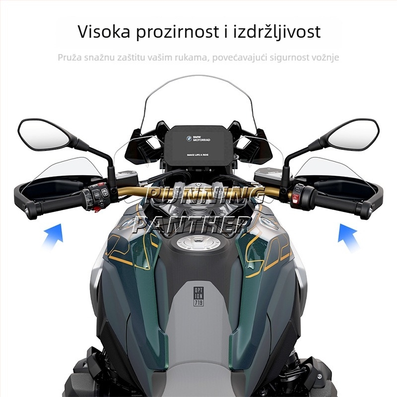 BMW R1300GS zaštita ručice s povećanom visinom i prozirnim vjetrobranskim štitom za modele 23–24