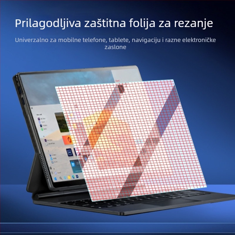 Univerzalni zaštitni film za zaslon za uređaje 7–12 inča, mrežasti rez, PET prednja folija, HD jasnoća