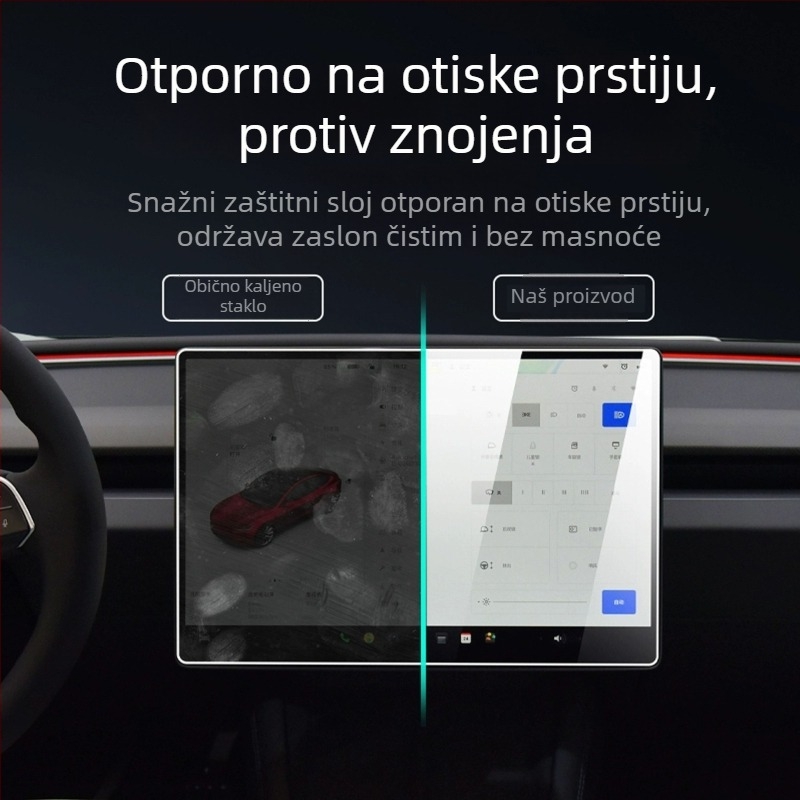 Zaštitno staklo zaslona srednje konzole Tesla Model 3 za zaslone Y/X/S – otisak prsta otporan i bez odsjaja