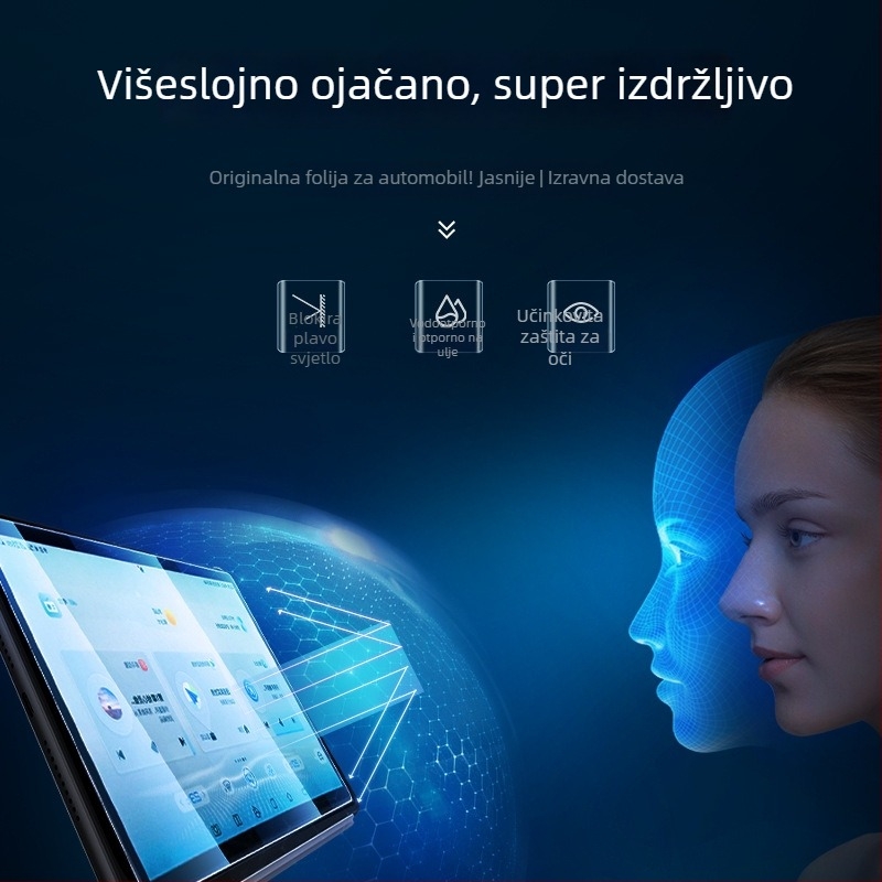 Zaštitno staklo za središnji zaslon Lynk & Co 08 – folija za navigacijski zaslon i instrument ploču