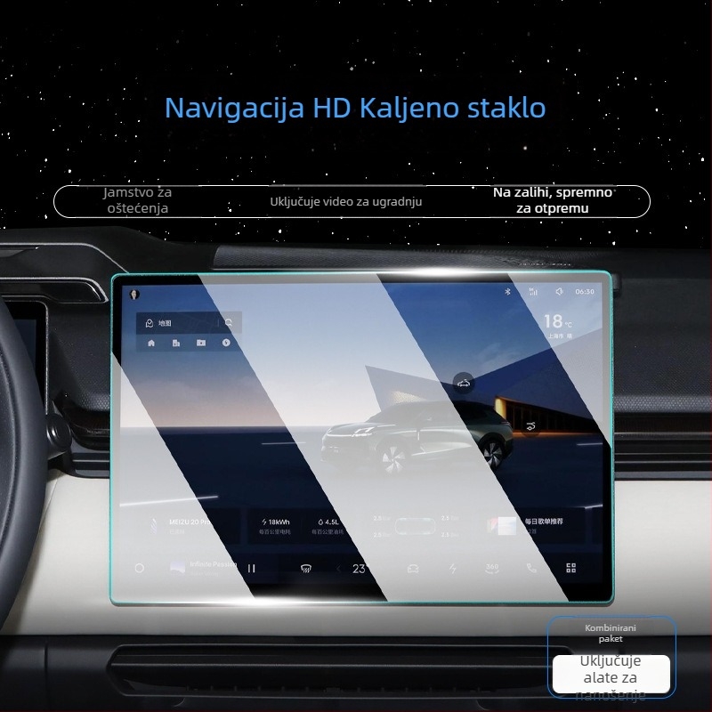 Zaštitno staklo za središnji zaslon Lynk & Co 08 – folija za navigacijski zaslon i instrument ploču