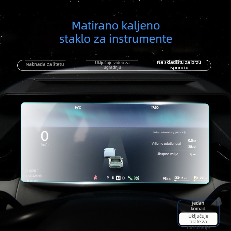 Zaštitno staklo za središnji zaslon Lynk & Co 08 – folija za navigacijski zaslon i instrument ploču