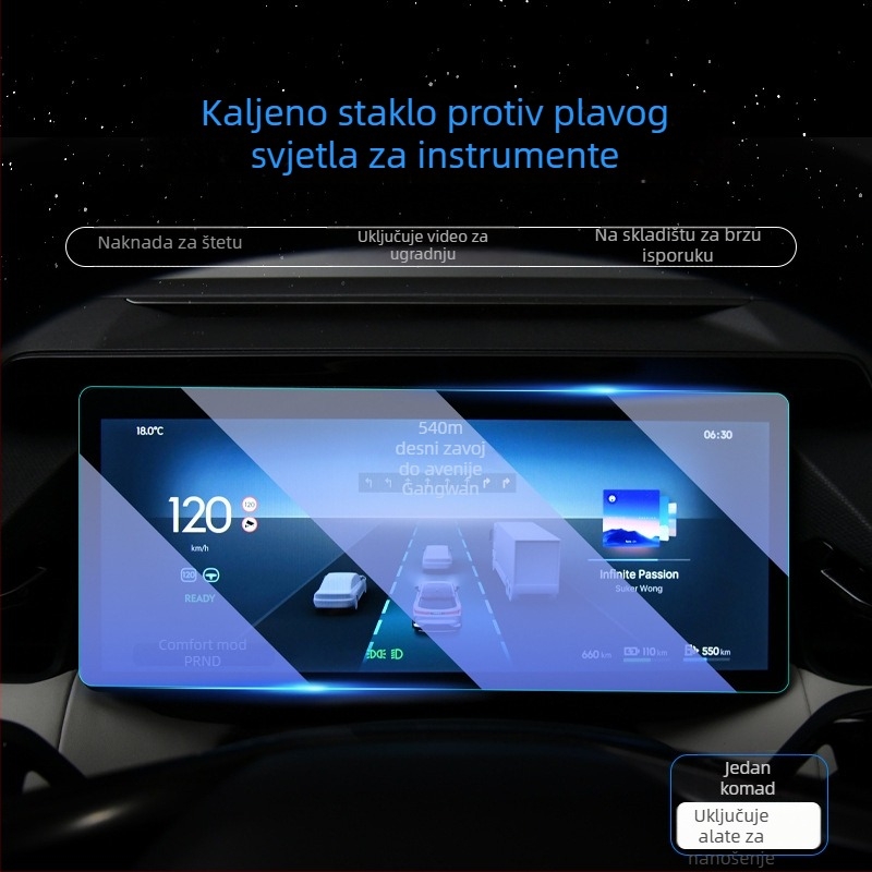 Zaštitno staklo za središnji zaslon Lynk & Co 08 – folija za navigacijski zaslon i instrument ploču