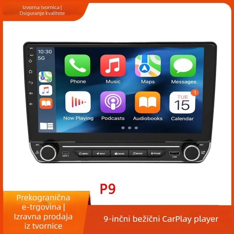 9-inčni univerzalni automobil navigacijski sustav s CarPlay – središnja konzola i all-in-one player
