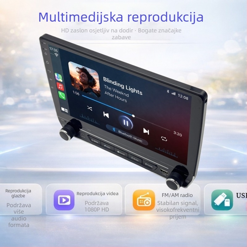 9-inčni univerzalni automobil navigacijski sustav s CarPlay – središnja konzola i all-in-one player