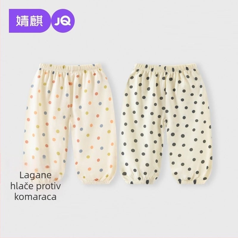 Jingqi ljetne dječje hlače, unisex, 100% pamuk, lagane, otporne na komarce, prozračne, mekane, casual s elastičnim završecima