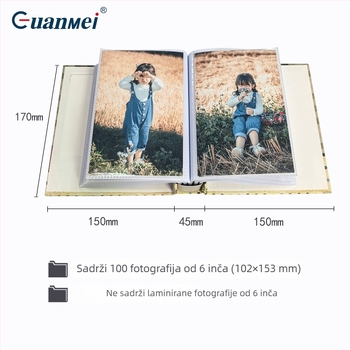 Guangmei tvornica papirnati foto-album, s PP džepovima za umetke, mini fotoalbum
