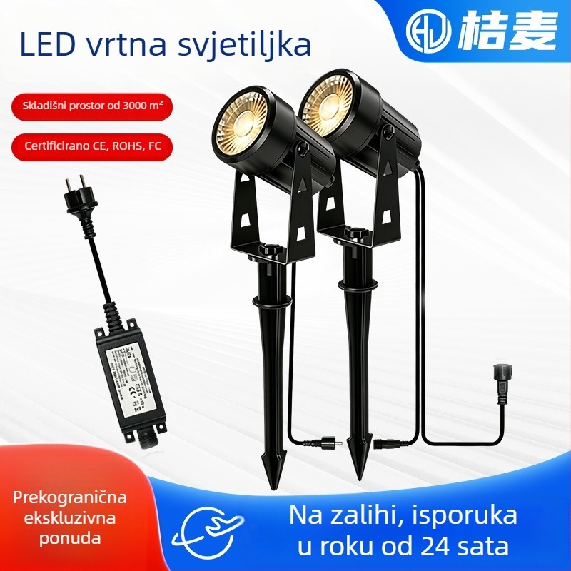 Vanjske LED lampe za vrt, vodootporne, topla bijela svjetlost, atmosfera rasvjeta za dvorište, vrt i park