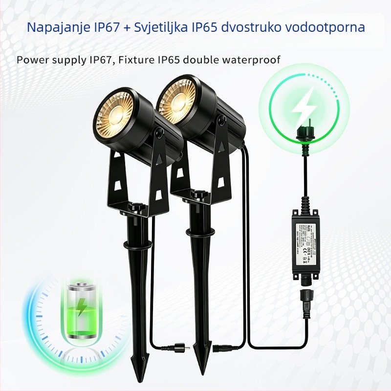 Vanjske LED lampe za vrt, vodootporne, topla bijela svjetlost, atmosfera rasvjeta za dvorište, vrt i park